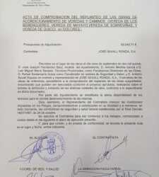 Concejalía de Obras y Servicios – Firma replanteo de obras de acondicionamiento de veredas municipales