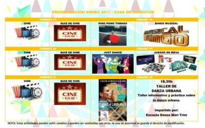 Programación de la Casa de Juventud de Dolores para enero 2017