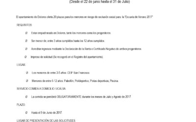Escuela de Verano 2017 (desde 22 de junio hasta 31 de julio)