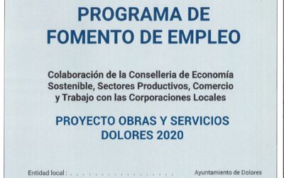 El Ayuntamiento de Dolores contrata a 13 personas para el PROGRAMA EMCOLD 2019-2020