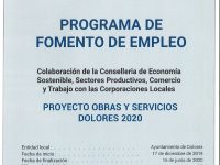 El Ayuntamiento de Dolores contrata a 13 personas para el PROGRAMA EMCOLD 2019-2020