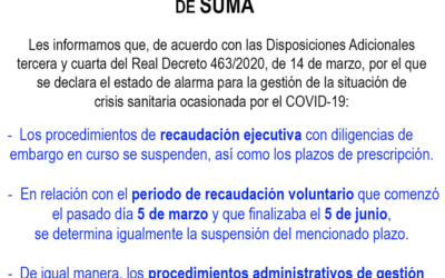 Suma Gestión Tributaria comunica la suspensión de los procedimientos de pago voluntario