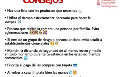 La Generalitat Valenciana nos recomienda seguir unos consejos a la hora de realizar la compra