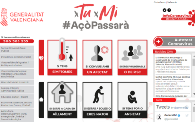 La Generalitat Valenciana lanza una web para resolver dudas y sugerencias acerca del COVID-19