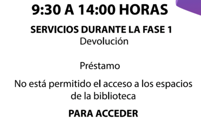 LA BIBLIOTECA MUNICIPAL ABRE SUS PUERTAS EL PRÓXIMO 18 DE MAYO