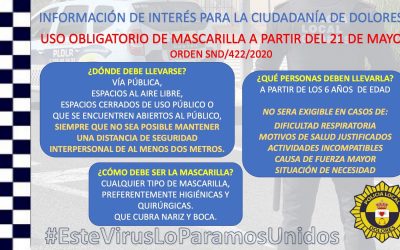 La obligación del uso de mascarillas es obligatorio a partir de hoy