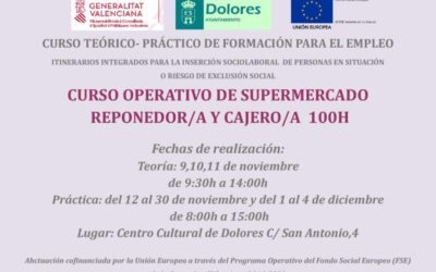 NUEVOS CURSOS DE FORMACIÓN EN EL PROGRAMA ITINERARIOS PARA LA INSERCIÓN