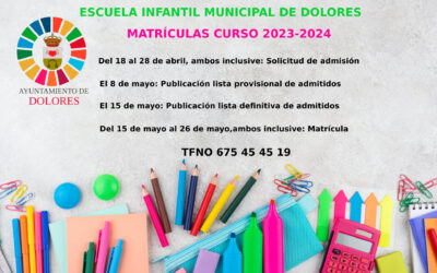 MATRÍCULA ESCUELA INFANTIL MUNICIPAL CURSO 2023-2024