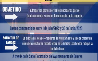 Convocatoria de ayudas a PYMES, Autónomos y profesionales de Dolores
